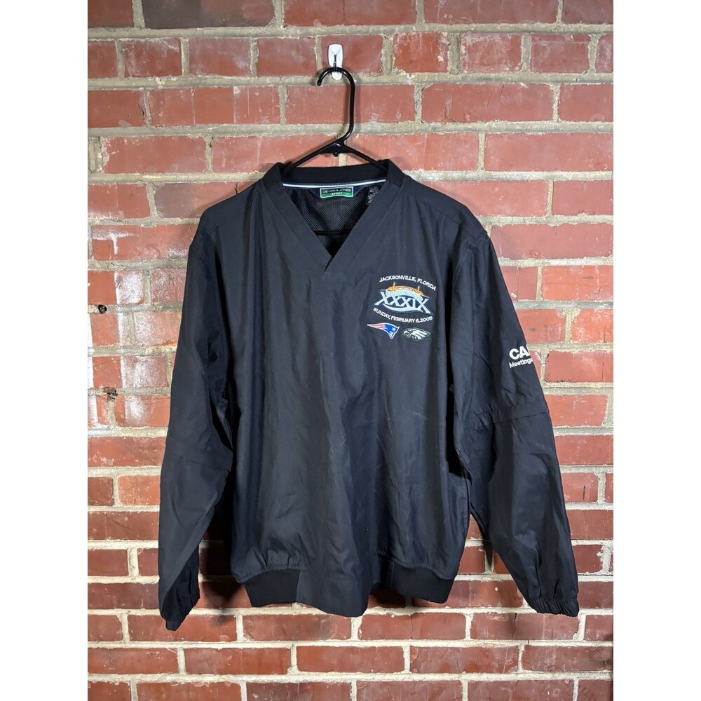 Vintage Y2k NFL SuperBowl XXXIX 39 Windbreaker Eagles Patriots Embroidered Sz M